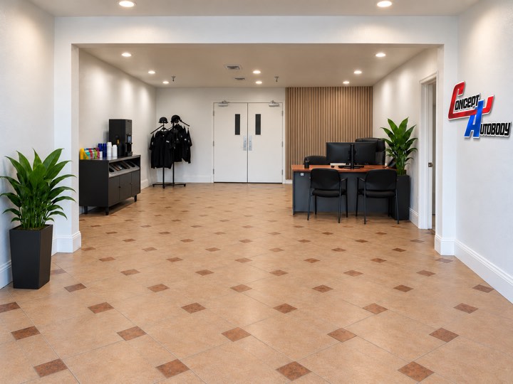 Front office at the Modesto shop