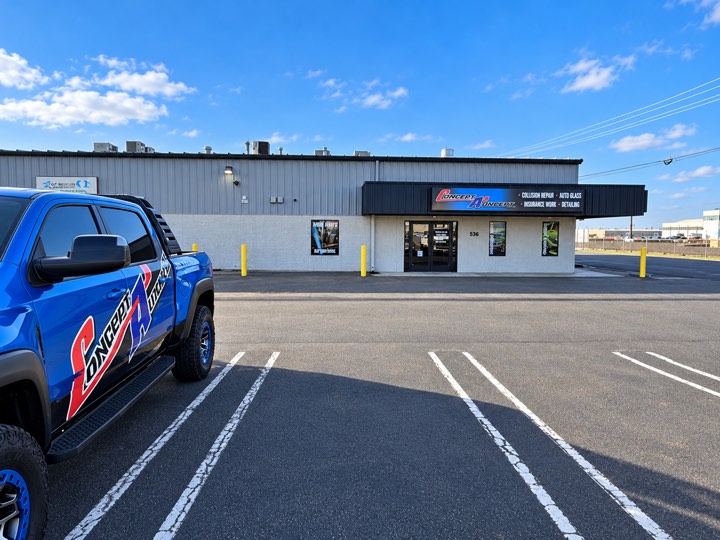 The Concept Autobody shop at 536 Kiernan Ave in Modesto